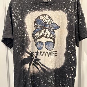 US navy wife bleached tee
